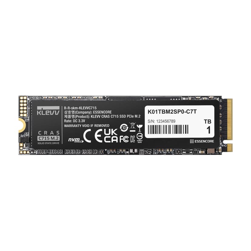 Klevv Klevv CRAS C715 K01TBM2SP0-C7T 1TB M.2 2280 NVMe PCIe 3.0 SSD - 1TB NVMe
