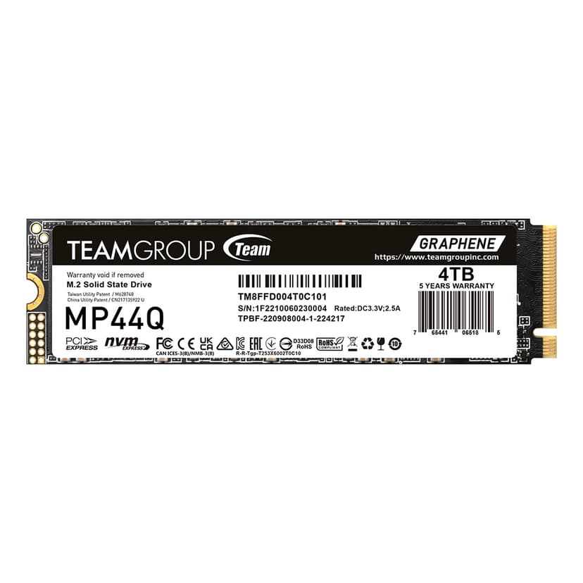 Team Group Team Group MP44Q 4TB M.2 2280 NVMe PCIe 4.0 Internal SSD - 4TB NVMe