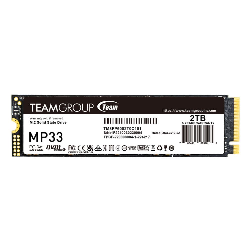 Team Group Team Group MP33 2TB M.2 2280 NVMe PCIe 3.0 Internal SSD - 2TB NVMe